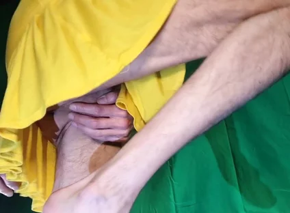 Yellow Skirt, No Panties