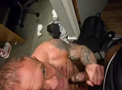 BBC Sucked off by Straight Mate