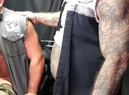Threesome Harley Fucking with Manny Muscle and King Baiter