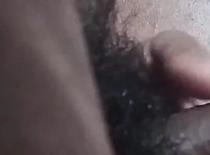 Masturbating,rubbing, and Slapping My Hairy Uncut Black Cock After Long Time