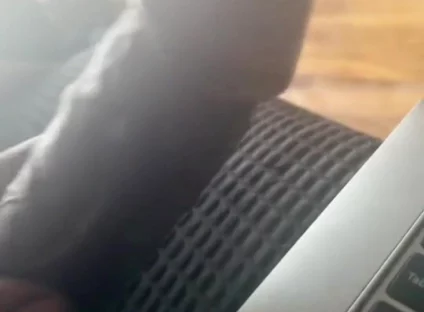 Stroking My Big Black Cock Watching Porn