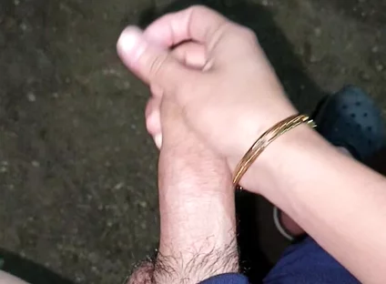 Outdoors at Night, Peeing and Hot Cumshot