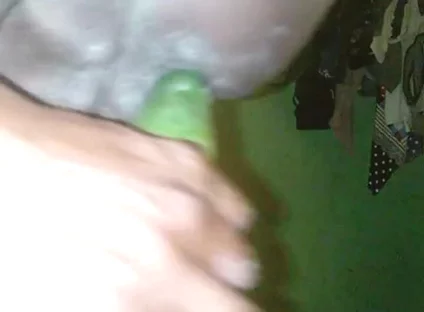 Deep Anal Sex with a Big Cucumber