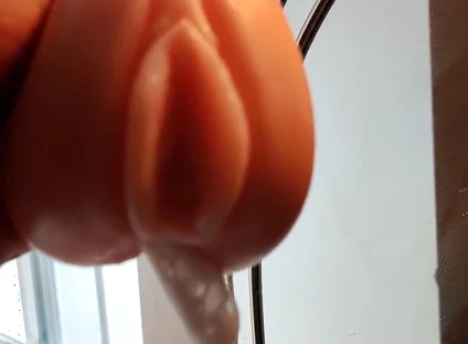Squeezing My Cum Out of an Onahole After Using It