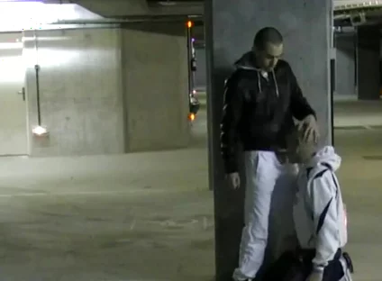 Fucked by scally boy in public parking in paris