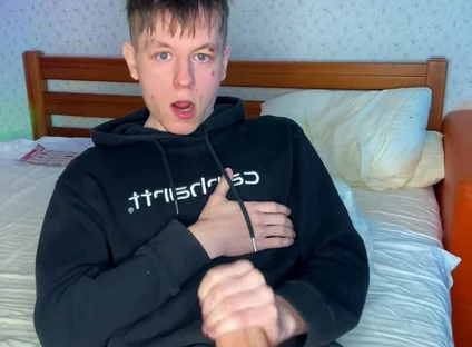 Bored in My Room so I Rubbed My Big Cock Until I Blew a Load