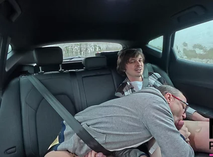Two Straight Sucks Each Other and Tries to Fuck in the Back of a Car