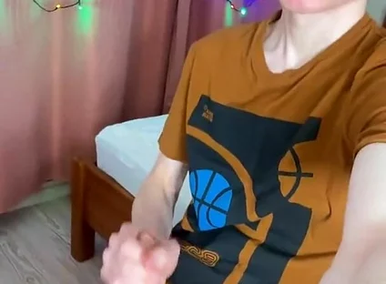 Young Student Home Alone with a Monster Boner and Lots of Sperm