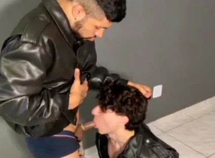 Leather latino master fucks boy