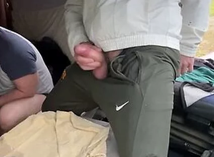 Public Truck Cruising We Flash Our Bulges And A 3-way Begins Inside