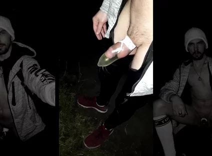 Winter Hike with a Piss-soaked Rubber on My Dick