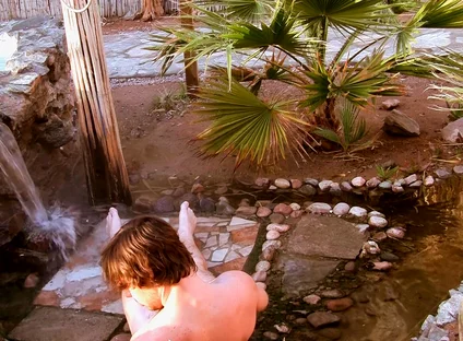 Cooling Down with His Uncut Cock