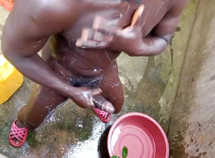 Nudist African Boy with Very Huge Black Get with Perfect Outdoor Massage