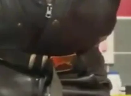 Leather Muscle Dad Smoking Solo Cock Scene