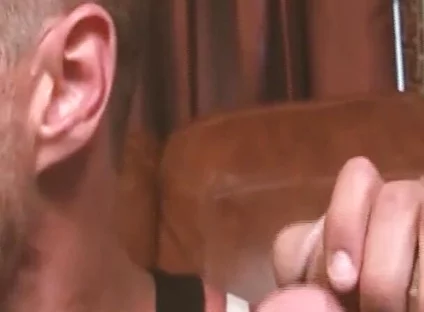 Thirsty for Cum Horny Gay Man Enjoys the Two Cocks of His Muscular Colleagues in a Threesome