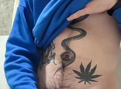 Revaz Masturbates Her Dick and Cums