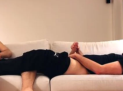 Massaging And Jerking Off Together