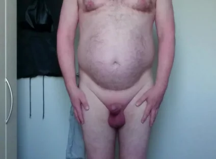 Naked, Chubby and Hard Cock