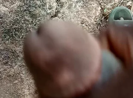 African Boy Masturbating Inside the Bush