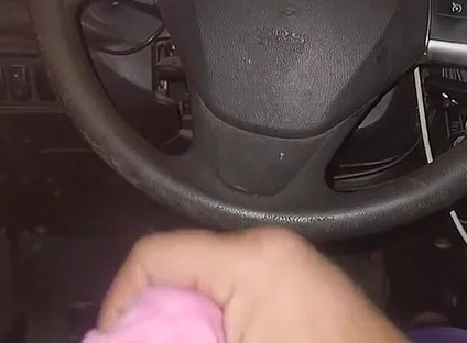 Using Pink Panties to Jerk off in My Car.