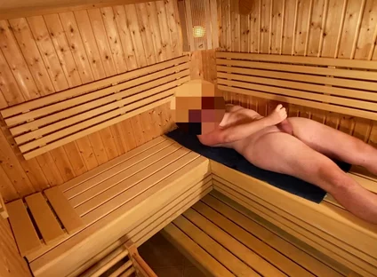 Huge Cum in Sauna