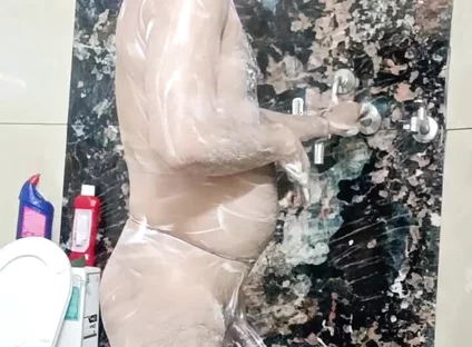 Desi Man Taking a Shower