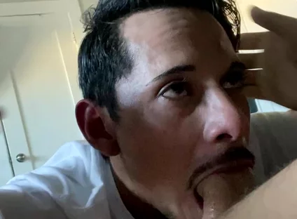 Latino Papi Swallows Huge Load From Big White Cock