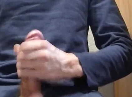 European Guy Smoking and Jerking off His Big Cock