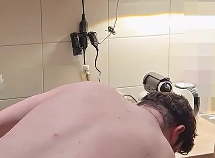 Straight Curious Guy Steven First Time Getting Fucked Bareback After Mutual Blowjob in the Kitchen