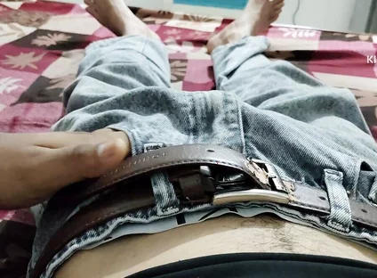 Wow first time My stepbrother hold my big monster cock in hand
