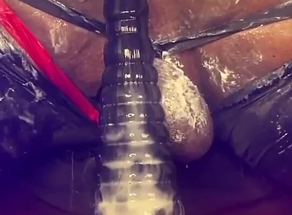 Femboy Bottom Dipsodeep Creams Butthole with Large Dildo - Anal Training