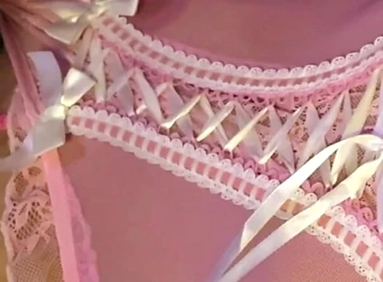 Crossdresser Cdmichelle Wearing Pink Lingerie Jacking off