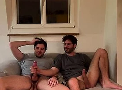 Straight Friend Helps Gay Bro Jerking Of