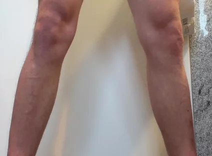 Young Cock Dripping on the Bathroom Tiles in the Morning