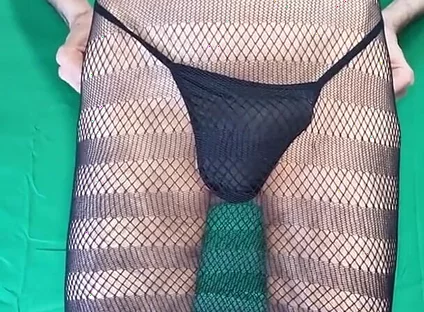 Black Fishnet Dress with and Without G-string!