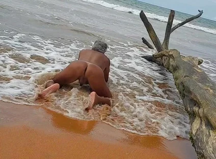 Sissy Ladysilva on the Beach Tanned Naked Showing off Her Sexy Mark Hot Ass