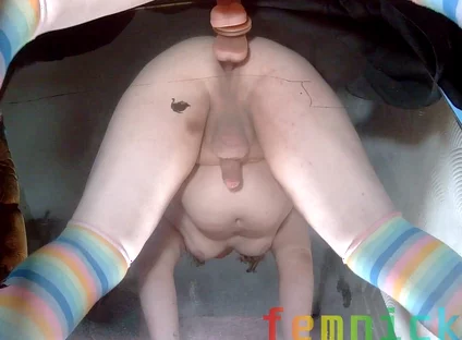 Fat Sissy Femboy Playing with His Little Toy