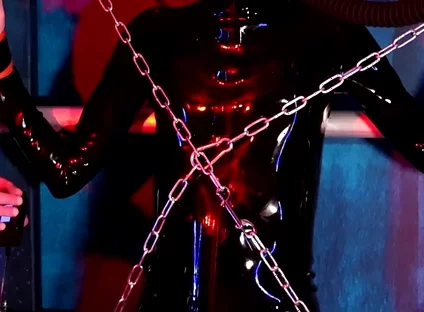 Chained up for Tom Baker's Electric Play