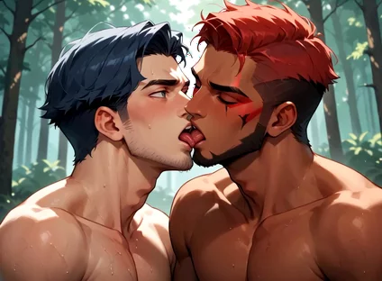 Muscular Gay Lover's Satisfying Release: Steaming Gay Gonzo Porn! for the Hottest Forest Encounters, Only the Hottest
