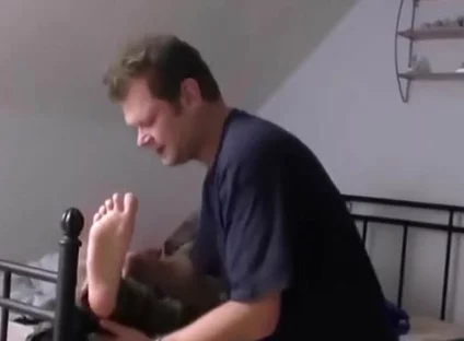 Army boots master feet licking