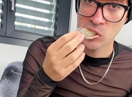 Hot Gabriel Pleasuring Himself and Eating His Cum!