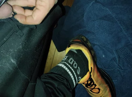 Dirtyjunkbro Doesn't Want to Go to the Toilet. Better on the Sports Shoes