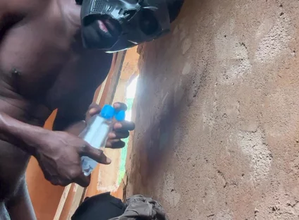 Warrior Leave the Battlefield & Get to Uncompleted Building & Made Special Masturbator & Cumshot