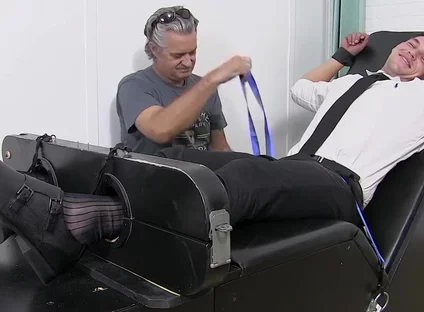 Business Gay Restrained By Foot Fetish Dominant Master