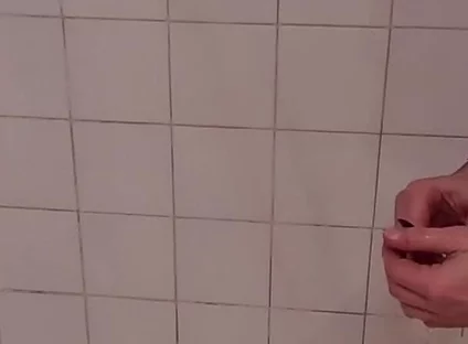 Daddy Jerks off in Shower. Soapy, Uncut, Voyeur Cam
