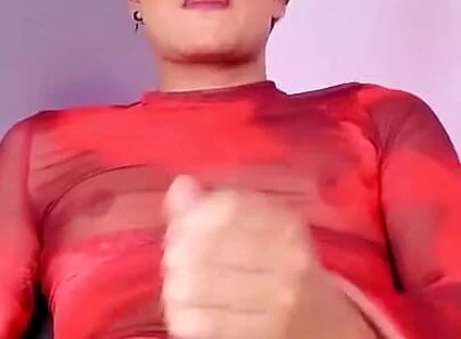 Colombian Femboy Sweet Hard Cock Close-up Intense