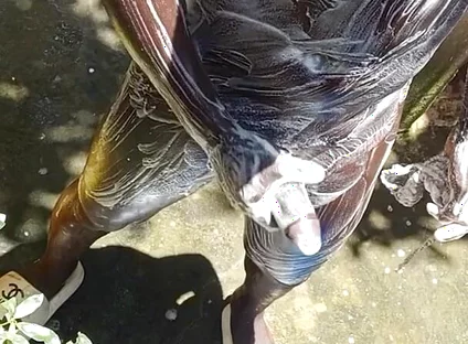 Mature Hard Black Dick Gets Real Shower