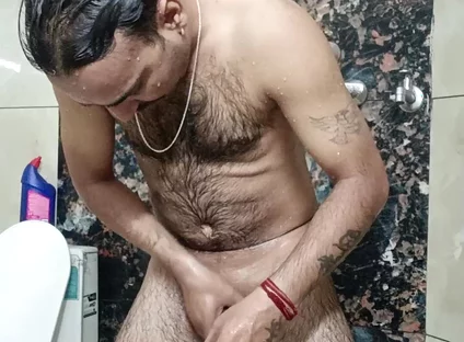 Indian Desi Man Enjoy Shower and Sucking