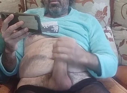 Jerking off My Hard and Wide Cock Till I Cum a Lot, Face View