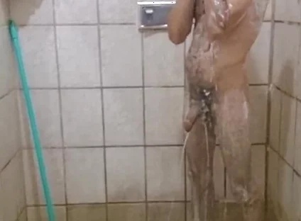 Me Taking a Shower with a Hard-on and Jerking off Until I Cum